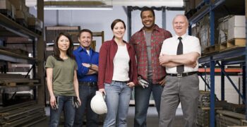 Workers in warehouse